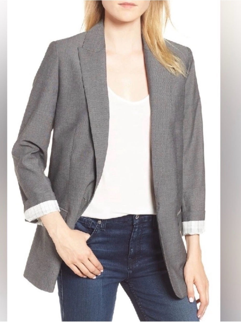 Zadig & Voltaire Viva Bis Love Gray Crystal LOVE Back Blazer Jacket EU 40 - Picture 5 of 15